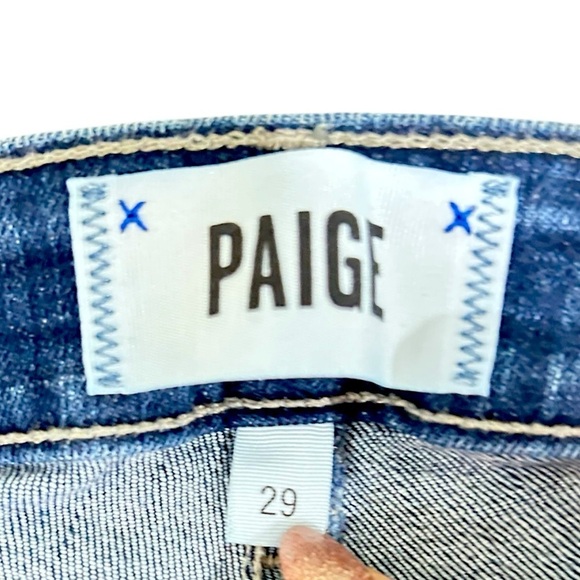 Paige skyline skinny stretch jean mid wash whiskered slightly distressed size 29 - Picture 7 of 7
